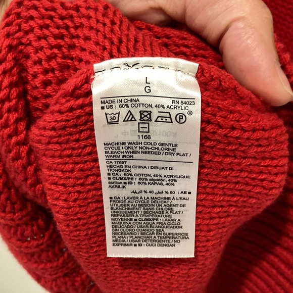 Old Navy Red Cable Knit Sweater - Picture 5 of 5